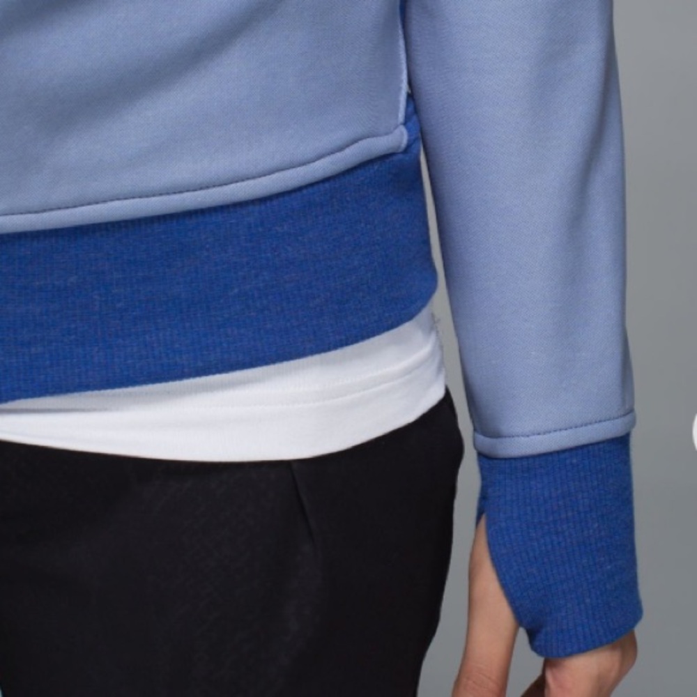 Lululemon On The Daily Hooded PU Coated Heathered Denim Harbor Blue Size 10 - Picture 4 of 16